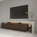 Comoda TV, Hanah Home, Beliz, 192x53x37 cm, Travertin / Nuc