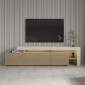 Comoda TV, Hanah Home, Beliz, 192x53x37 cm, Travertin / Stejar cald