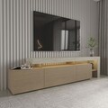 Comoda TV, Hanah Home, Beliz, 192x53x37 cm, Travertin / Stejar cald