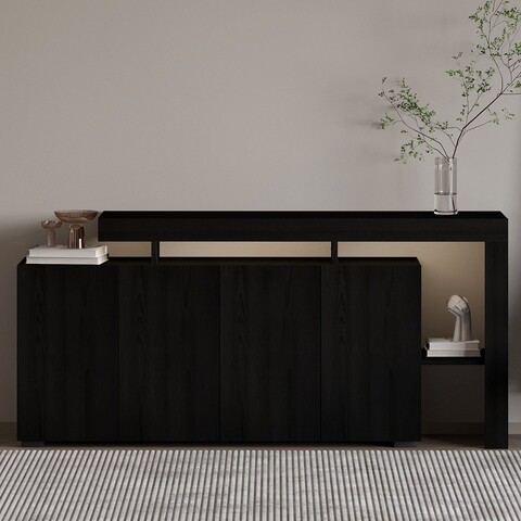 Consola, Hanah Home, Beliz, 170x80x35 cm, Negru