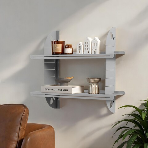 Raft de perete, Hanah Home, Vlnt126Gr, 70x60 cm, Gri