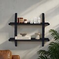 Raft de perete, Hanah Home, Vlnt126Syh, 70x60 cm, Negru