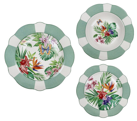 Serviciu de masa 18 piese, Oasi, Brandani, portelan New Bone China