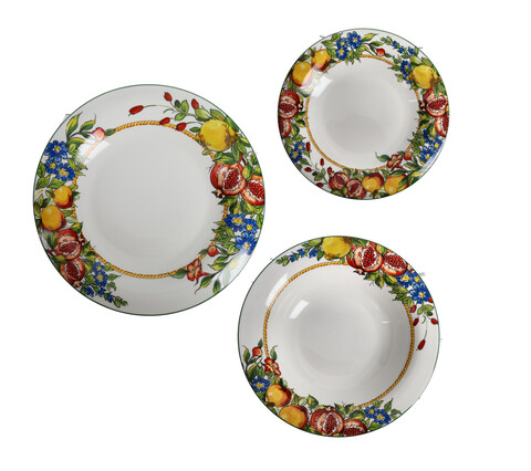 Serviciu de masa 18 piese, Prospero, Brandani, portelan New Bone China