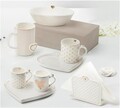 Set 2 cesti si farfurie, Tete A Tete Amore Mio Cuor, Brandani, 17.5x15.5x6 cm, 60 ml, portelan New Bone China