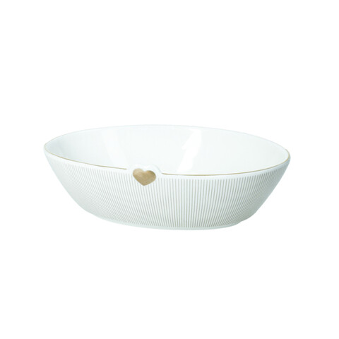 Bol, Amore Mio Righe, Brandani, 17.5x13x5 cm, 300 ml, portelan New Bone China