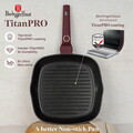 Tigaie grill Berlinger Haus, Leonardo, 28 cm, 2.1 L, aluminiu forjat, visiniu mat