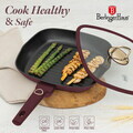 Tigaie grill cu capac Berlinger Haus, Leonardo, 28 cm, 2.1 L, aluminiu forjat, visiniu mat