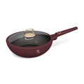 Tigaie Wok cu capac Berlinger Haus, Leonardo, 28 cm, 3.2 L, aluminiu forjat, visiniu mat