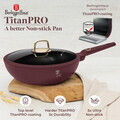 Tigaie Wok cu capac Berlinger Haus, Leonardo, 28 cm, 3.2 L, aluminiu forjat, visiniu mat