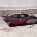 Tigaie Wok cu capac Berlinger Haus, Leonardo, 30 cm, aluminiu forjat, visiniu mat