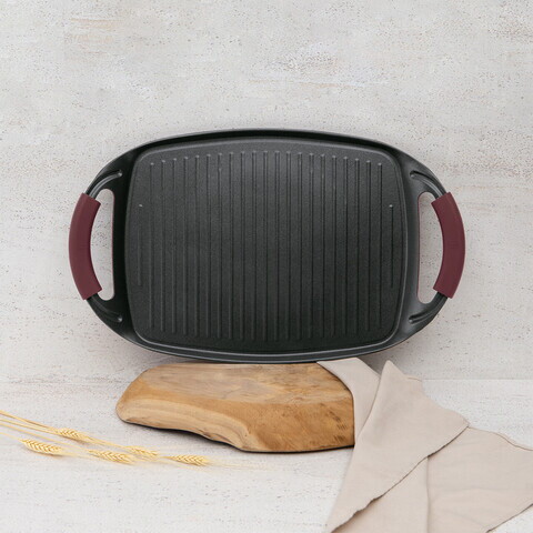 Tava grill Berlinger Haus, Leonardo, 47x29 cm, aluminiu forjat, visiniu mat