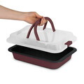 Tava cu capac Berlinger Haus, Leonardo, 36.5x24.5x5.5 cm, otel carbon/plastic, visiniu mat
