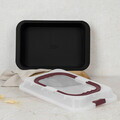 Tava cu capac Berlinger Haus, Leonardo, 36.5x24.5x5.5 cm, otel carbon/plastic, visiniu mat