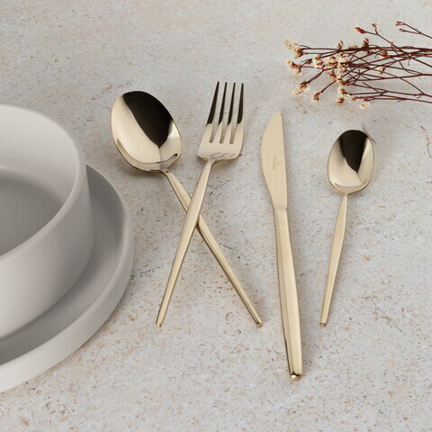 Set tacamuri 24 piese Berlinger Haus, Cutlery, model rotunjit, inox, sampanie