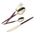 Set tacamuri 24 piese Berlinger Haus, Leonardo, inox, visiniu/sampanie