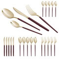 Set tacamuri 24 piese Berlinger Haus, Leonardo, inox, visiniu/sampanie