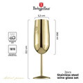 Set 2 pahare pentru sampanie Berlinger Haus, Sahara/Leonardo, 260 ml, inox 18/10, auriu
