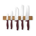 Set 5 cutite cu suport magnetic Berlinger Haus, Leonardo, inox/lemn, visiniu mat/natur