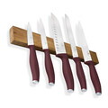 Set 5 cutite cu suport magnetic Berlinger Haus, Leonardo, inox/lemn, visiniu mat/natur