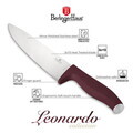 Set 5 cutite cu suport magnetic Berlinger Haus, Leonardo, inox/lemn, visiniu mat/natur