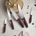 Set 5 cutite cu suport patrat Berlinger Haus, Leonardo, inox/bambus, visiniu mat/natur