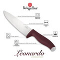 Set 5 cutite cu suport rotund Berlinger Haus, Leonardo, inox/bambus, visiniu mat/natur