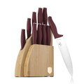 Set 9 cutite cu suport Berlinger Haus, Leonardo, inox/bambus, visiniu mat/natur