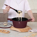 Set 5 ustensile de bucatarie cu suport, Berlinger Haus, Leonardo, nailon/plastic, visiniu mat/negru