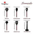Set 5 ustensile de bucatarie cu suport, Berlinger Haus, Leonardo, nailon/plastic, visiniu mat/negru