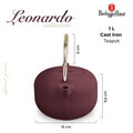 Ceainic Berlinger Haus, Leonardo, 1 L, fonta, visiniu mat/auriu