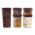 Set 5 recipiente depozitare Berlinger Haus, Leonardo, 460 ml / 1.1 L / 1.5 L, plastic, transparent/visiniu