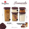 Set 5 recipiente depozitare Berlinger Haus, Leonardo, 460 ml / 1.1 L / 1.5 L, plastic, transparent/visiniu