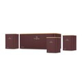 Set cutie pentru paine si 3 recipiente Berlinger Haus, Leonardo, 33x18x12 cm, otel carbon, visiniu mat/natur
