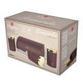 Set cutie pentru paine si 3 recipiente Berlinger Haus, Leonardo, 38.5x28x18.5 cm, inox, visiniu