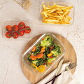 Set 3 caserole cu capac Berlinger Haus, Leonardo, 570 ml / 840 ml / 1.18 L, sticla/plastic, transparent/visiniu