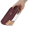 Set 3 caserole cu capac Berlinger Haus, Leonardo, 570 ml / 840 ml / 1.18 L, sticla/plastic, transparent/visiniu