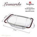 Strecuratoare cu manere reglabile Berlinger Haus, Leonardo, 34x24x11 cm, inox 18/10, argintiu/visiniu