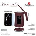 Ceainic electric digital Berlinger Haus, Leonardo, 1.7 L, plastic/inox, visiniu mat
