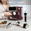 Espressor digital 3 in 1 Berlinger Haus, Leonardo, 950W, 21x25.9x28 cm, inox, visiniu mat
