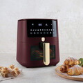 Friteuza cu aer cald si fereastra Berlinger Haus, Leonardo, 38.8x30x32.4 cm, 8 L, 1650W, visiniu mat