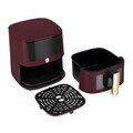 Friteuza cu aer cald si fereastra Berlinger Haus, Leonardo, 38.8x30x32.4 cm, 8 L, 1650W, visiniu mat