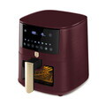 Friteuza cu aer cald si fereastra Berlinger Haus, Leonardo, 38.8x30x32.4 cm, 8 L, 1650W, visiniu mat