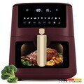 Friteuza cu aer cald si fereastra Berlinger Haus, Leonardo, 38.8x30x32.4 cm, 8 L, 1650W, visiniu mat