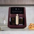 Friteuza cu aer cald si fereastra Berlinger Haus, Leonardo, 38.8x30x32.4 cm, 8 L, 1650W, visiniu mat