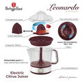 Storcator electric de citrice Berlinger Haus, Leonardo, 40W, 700 ml, plastic/inox, visiniu mat