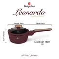 Cratita cu capac Berlinger Haus, Leonardo Nordic, 16 cm, 1.2 L, aluminiu forjat, visiniu mat