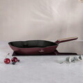 Tigaie grill Berlinger Haus, Leonardo Nordic, 28 cm, 2.1 L, aluminiu forjat, visiniu mat