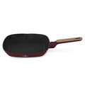 Tigaie grill Berlinger Haus, Leonardo Nordic, 28 cm, 2.1 L, aluminiu forjat, visiniu mat
