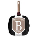 Tigaie grill Berlinger Haus, Leonardo Nordic, 28 cm, 2.1 L, aluminiu forjat, visiniu mat